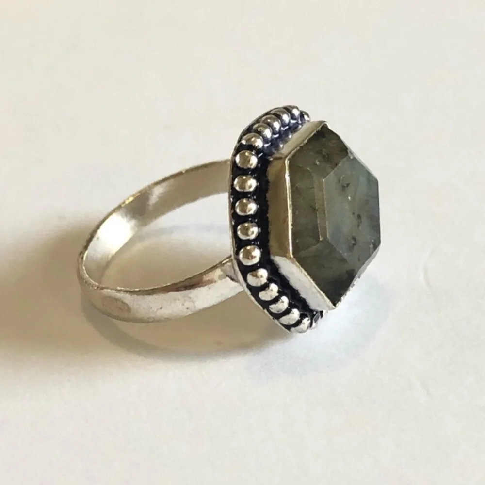 Labradorite Silver Plated Ring